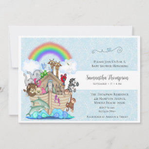Invitation au Baby shower d'arche de Blue Noah