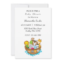 Invitation au Baby shower d'arche de Noah