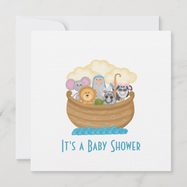 Invitation au Baby shower d'arche de Noé (Devant)