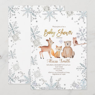 Invitation au Baby shower d'argent des bois d'hive