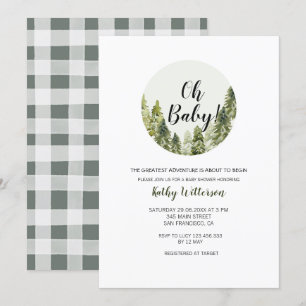 Invitation au Baby shower d'aventures de la forêt