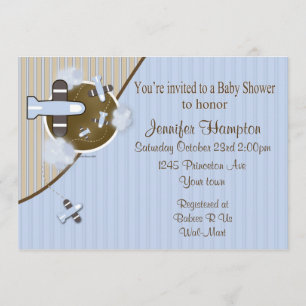 Invitation au Baby shower d'avion