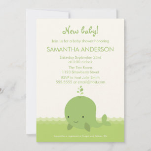Invitation au Baby shower de baleine moderne - Gar