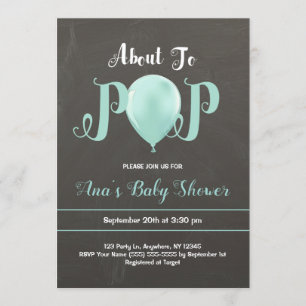 Invitation au Baby shower de ballon pop   Mention