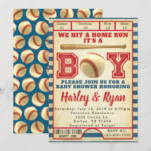Invitation au Baby shower de baseball
