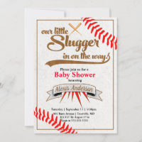 Invitation au Baby shower de baseball Little Slugg