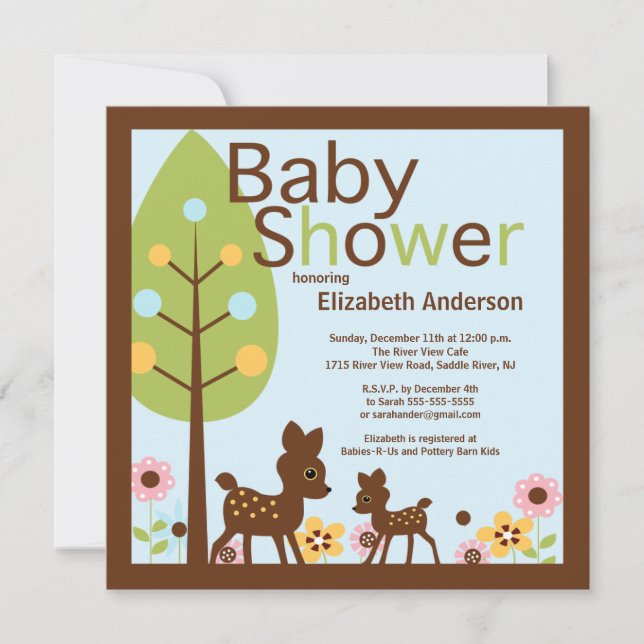 Invitation au Baby shower de bébé cerf-volant mode (Devant)