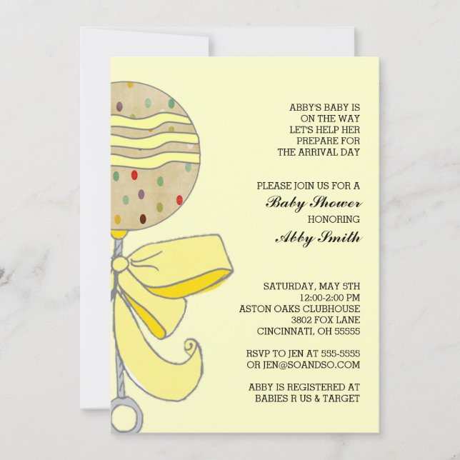 Invitation au Baby shower de bétail (Devant)