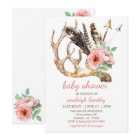 Invitation au Baby shower de Boho Floral et Antler