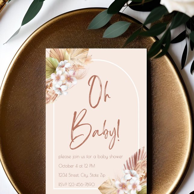 Invitation au Baby shower de Boho Toné Neutre (Créateur téléchargé)