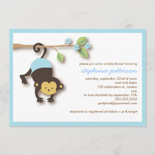 Invitation au Baby shower de bonbons de singe mode