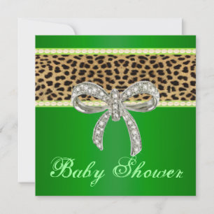 Invitation au Baby shower de boue de diamant léopa