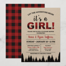 Invitation au Baby shower de Buffalo Plaid - C'est