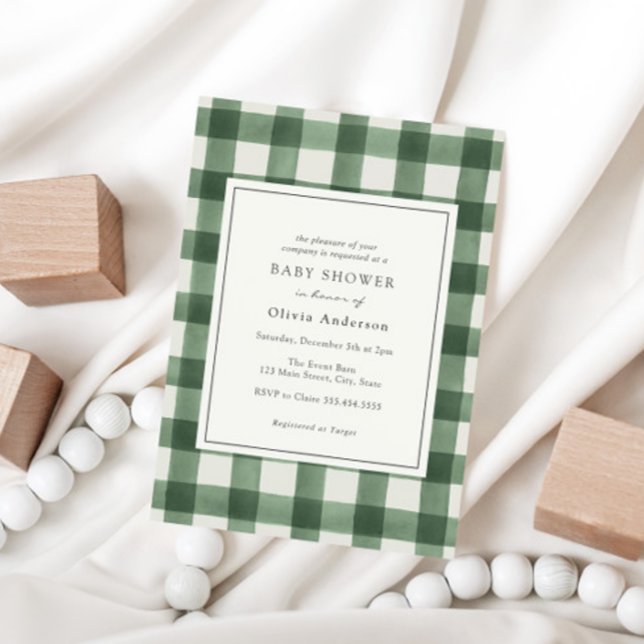 Invitation au Baby shower de Buffalo Vert (Créateur téléchargé)