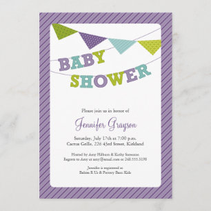 Invitation au Baby shower de Bunting pour bébé en