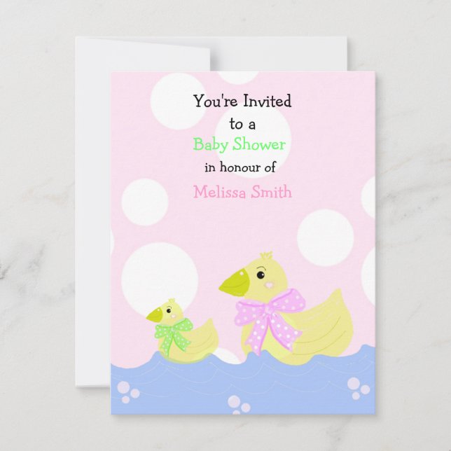 Invitation au Baby shower de canard (Devant)