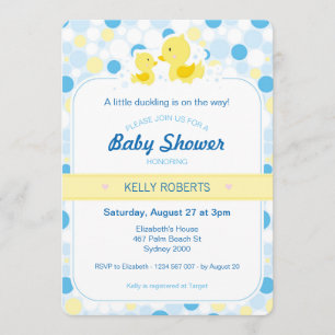 Invitation au Baby shower de canard en caoutchouc