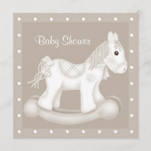 INVITATION AU BABY SHOWER DE CHEVAL NEUTRE ROCKING