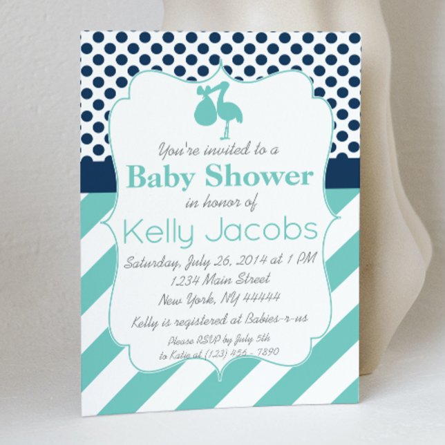 Invitation au Baby shower de cigogne (Créateur téléchargé)