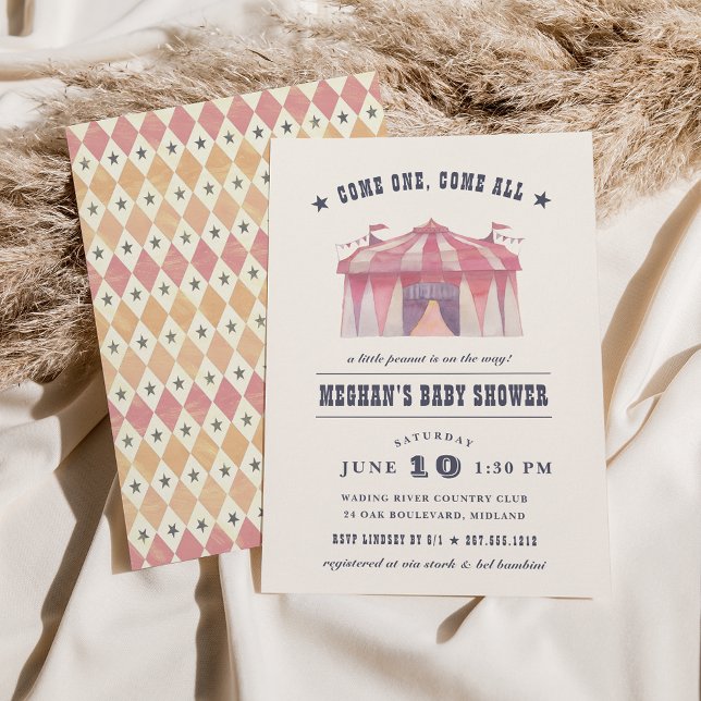 Invitation au Baby shower de cirque vintage (Créateur téléchargé)