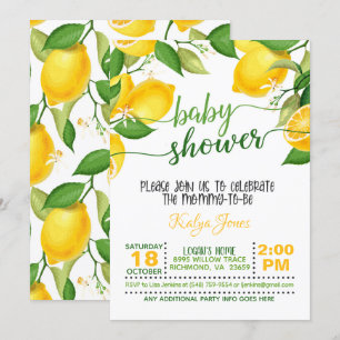 Invitation au Baby shower de citron