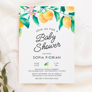 Invitation au Baby shower de citron