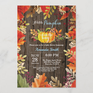 Invitation au Baby shower de Citrouille Rustique F