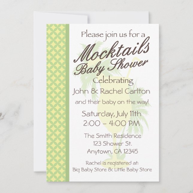 Invitation au Baby shower de cocktail Mocktail (N) (Devant)