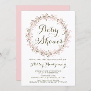 Invitation au Baby shower de couronne d'hiver