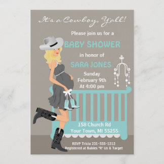 Invitation au Baby shower de Cowboy - Blonde Weste