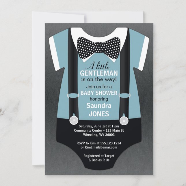 Invitation au Baby shower de Cravate Bow, Invitati (Devant)