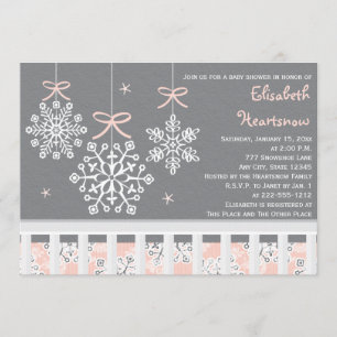 Invitation au Baby shower de cravate mobile Pink S