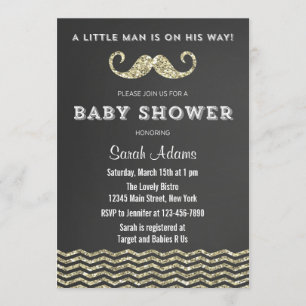 Invitation au Baby shower de Faux Parties scintill