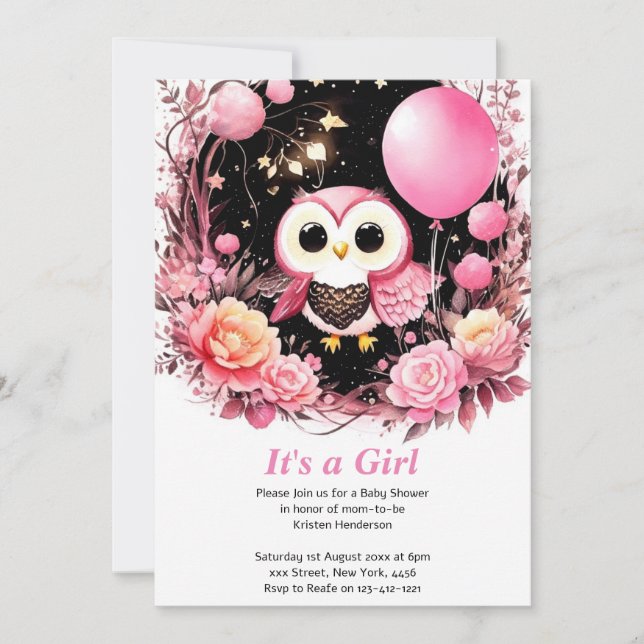 Invitation au Baby shower de fille de hibl (Devant)
