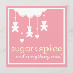 Invitation au Baby shower de filles à sucre et épi