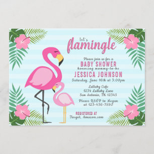Invitation au Baby shower de Flamant rose rose