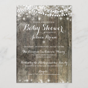 Invitation au Baby shower de flocon de neige en hi