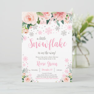 Invitation au Baby shower de flocon de neige flora