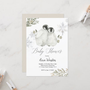 Invitation au Baby shower de flocons de neige de P