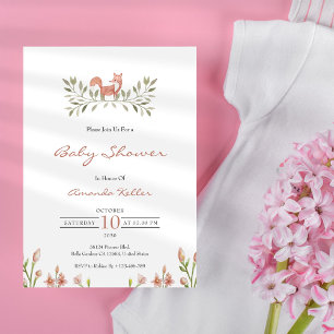 Invitation au Baby shower de Fox de bois