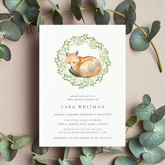 Invitation au Baby shower de Fox de bois (Créateur téléchargé)