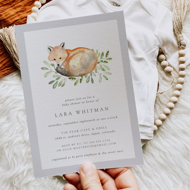 Invitation au Baby shower de Fox de bois (Créateur téléchargé)