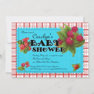 Invitation au Baby shower de framboise