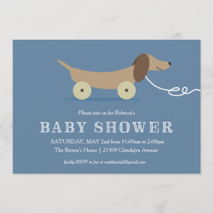 Invitation au Baby shower de jouets Dog Pull Toy