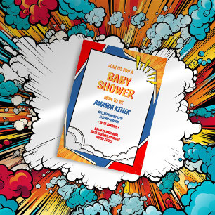 Invitation au Baby shower de la bande dessinée
