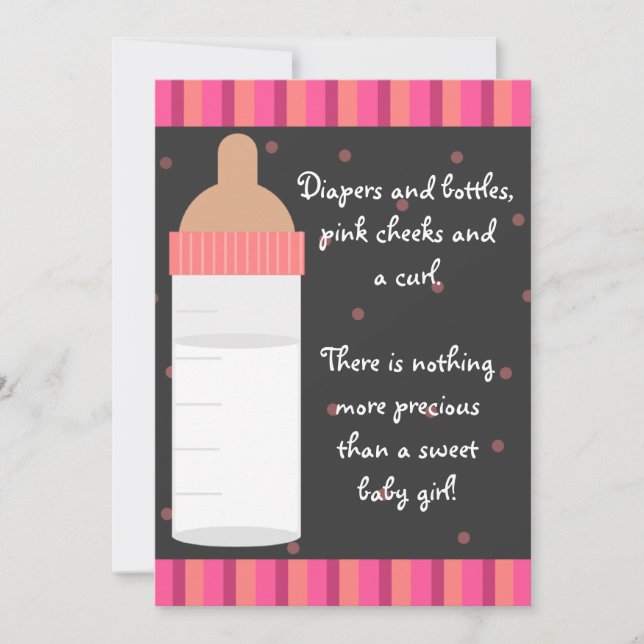 Invitation au Baby shower de la bouteille pour béb (Devant)