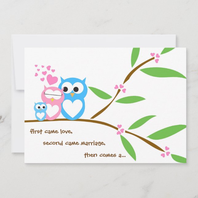 Invitation au Baby shower de la chouette de bébé (Devant)