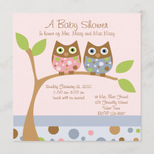 Invitation au Baby shower de la Chouette Twin