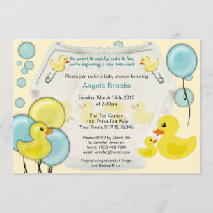 Invitation au Baby shower de la couche de caoutcho