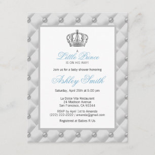 Invitation au Baby shower de la couronne d'argent